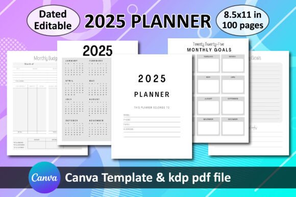 Download 2025 Planner - Canva Template &amp; PDF - Pdf Collection