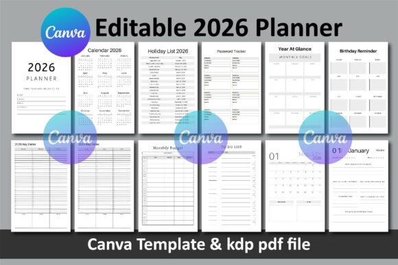 Download 2026 Planner - Canva Template &amp; PDF - Pdf Collection