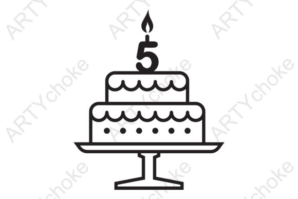 Download Birthday Cake 5 Years. SVG File - 5 years Collection